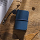 2 PCS Ultra-Small Mini TN Hand Account Book Handmade Note Book Leather Notebook Portable Travel Diary(Oil Wax Leather Blue)