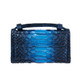Ladies Snake Texture Print Clutch Bag Long Crossbody Bag With Chain(10# Blue)