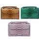 Ladies Snake Texture Print Clutch Bag Long Crossbody Bag With Chain(11# Copper Color)