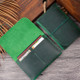 Crazy Horse Skin  Passport Bag Document Holder Retro Boarding Pass Wallet Card Holder(Ink Green)