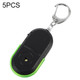 5 PCS Portable Anti-Lost Alarm Key Finder Wireless Whistle Sound LED Light Locator Finder(Green)