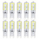 10PCS YWXLight AC 110-130V AC 220-240V G9 22LEDs 5W 2835SMD Dimmable Transparent Peanut Lamp (Color:220V Size:Cold White)