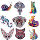 Irregular Wooden Animal Alien Puzzle High-Difficulty Three-Dimensional Puzzle Toy(Fox Head)
