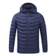 USB Heated Smart Constant Temperature Hooded Warm Coat for Men and Women (Color:Blue Size:M)