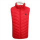 USB Security Smart Constant Temperature Fever Men Stand Collar Cotton Vest (Color:Red Size:XXL)