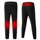 USB Heated Thick Woolen Casual Pants (Color:Black Size:XXXL)
