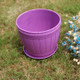 10 PCS Imitation Wooden Barrel Plastic Resin Flower Pot with Tray, Top Diameter: 16cm, Height: 13.5cm(Purple)
