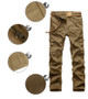 Men Casual Plus Size Multi-pocket Overalls (Color:Khaki Size:33)