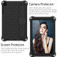 For iPad mini 5 / 4 / 3 / 2 /1 Honeycomb Design EVA + PC Four Corner Anti Falling Flat Protective Shell With Straps(Black+Black)