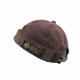 A16 Fall and Winter Corduroy Short Retro Beanie for Men and Women, Size:One Size(Brown)