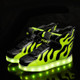 Flashing Shoes USB Charging High-Top Flame Shoes For Children, Size: 28(Black Green)