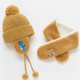 Children Hat And Scarf Set Winter Plus Velvet Earmuffs Cartoon Warm Baby  Hat, Size: Cap Circumference 44-50CM(Yellow)