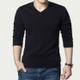Men Autumn and Winter Slim Sweater, Size: XXXL(Black)