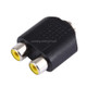 3.5mm Female to 2 RCA Female Adapter(Black)