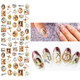 DS301-318 5 PCS 18 Patterns DIY Design Beauty Water Transfer Harajuku Nails Art Sticker Nail Art Decoration Accessories, Random Color Delivery, Without Nails