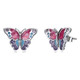 S925 Sterling Silver Retro Butterfly Ear Stud Women Earrings