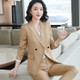 Business Wear Fashion Casual Suit Work Clothes Suit, Style: Coat + Pants + Shirt (Color:Apricot Size:XL)