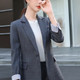 Business Wear Fashion Casual Suit Work Clothes Suit, Style: Coat + Pants (Color:Grey Size:XXXXXL)