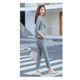 Simple Fashion Suit + Slim Trousers Two-piece Suit (Color:Gray Size:L)