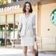 Business Wear Casual Suit, Style: Skirt + Coat (Color:White Size:L)