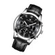 FNGEEN 4006 Men Automatic Mechanical Watch Waterproof Quartz Watch(Black Leather White Steel Black Surface)