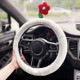 B-6622 Car Winter Warm Cartoon Steering Wheel Cover(Red Flower)