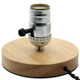 Retro Desktop Decoration Solid Wood E27 Base Lamp Holder without Light Source, EU Plug(Silver)