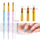 3 Sets Nail Pen Set Phototherapy Drawline Pen Painted Pen Flash Powder Pen Rod Smudge Carving Pen,Style:  3 In 1 Round Head