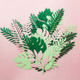 10 in 1 Creative Paper Cutting Shooting Props Tree Leaves Papercut Jewelry Cosmetics Background Photo Photography Props(Light Green)