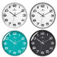 MOVEBEST 12 Inch Living Room Wall Clock Home Plastic Watch, Style: G2001 Green Surface White Frame