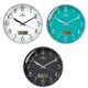 MOVEBEST 12 Inch Living Room Wall Clock Home Plastic Watch, Style: G2001-L Green Surface White Frame