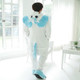 Adults Animal Pajamas Set Cartoon Women Men Winter Unisex Flannel Stitch Pajamas, Color:Blue Unicorn(M)