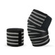2 PCS Nylon Four Stripes Bandage Wrapped Sports Knee Pads(Black Ash)