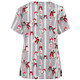 Christmas Print Short-sleeved Pocket T-shirt Nurse Uniform (Color:9 Size:XXXL)