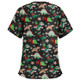 Christmas Print Short-sleeved Pocket T-shirt Nurse Uniform (Color:3 Size:L)