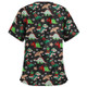 Christmas Print Short-sleeved Pocket T-shirt Nurse Uniform (Color:3 Size:M)