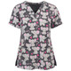 Loose Printed Hedging Thin T-shirt Nurse Uniform (Color:Gray Size:XL)