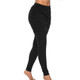 Women Wrapped Hip Side Pleated Skirt Fake Two-piece Leggings (Color:Black Size:XXL)