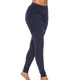 Women Wrapped Hip Side Pleated Skirt Fake Two-piece Leggings (Color:Navy Blue Size:S)