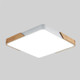 Wood Macaron LED Square Ceiling Lamp, Stepless Dimming, Size:50cm(White)