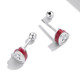 S925 Sterling Silver Heart Zircon Ear Stud Women Earrings(Red)