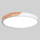 Wood Macaron LED Round Ceiling Lamp, Stepless Dimming, Size:40cm(White)