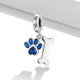 S925 Sterling Silver Dog Paw Bone Pendant DIY Bracelet Necklace Accessories