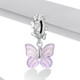 S925 Sterling Silver Glazed Butterfly Pendant DIY Bracelet Necklace Accessories