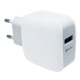 Single QC3.0 USB Port Charger Travel Charger, EU Plug(White)