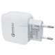 Single QC3.0 USB Port Charger Travel Charger, EU Plug(White)