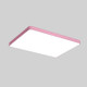 Macaron LED Rectangle Ceiling Lamp, 3-Colors Light, Size:88x62cm(Pink)