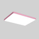 Macaron LED Rectangle Ceiling Lamp, White Light, Size:88x62cm(Pink)
