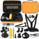 PULUZ 20 in 1 Accessories Combo Kits with Orange EVA Case (Chest Strap + Head Strap + Suction Cup Mount + 3-Way Pivot Arm + J-Hook Buckles + Extendable Monopod + Tripod Adapter + Bobber Hand Grip + Storage Bag + Wrench) for GoPro HERO10 Black / HERO9