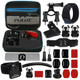 PULUZ 24 in 1 Bike Mount Accessories Combo Kits with EVA Case (Wrist Strap + Helmet Strap + Extension Arm + Quick Release Buckles + Surface Mounts + Adhesive Stickers + Tripod Adapter + Storage Bag + Handlebar Mount + Screws) for GoPro HERO10 Black /
